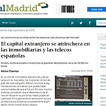 El capital extranjero se atrinchera en las inmobiliarias y las telecos espaolas